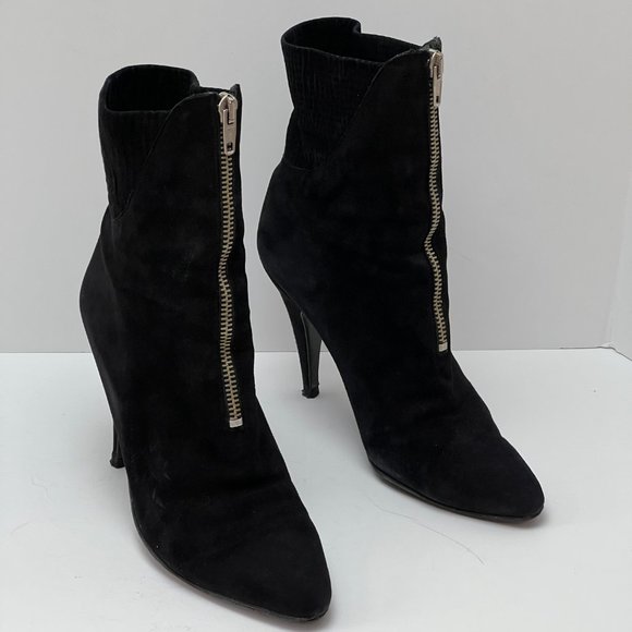 Xavier Danaud Italian Black Leather Boots Size 38 Italy Zipper Zip Up US 7 - Picture 2 of 11